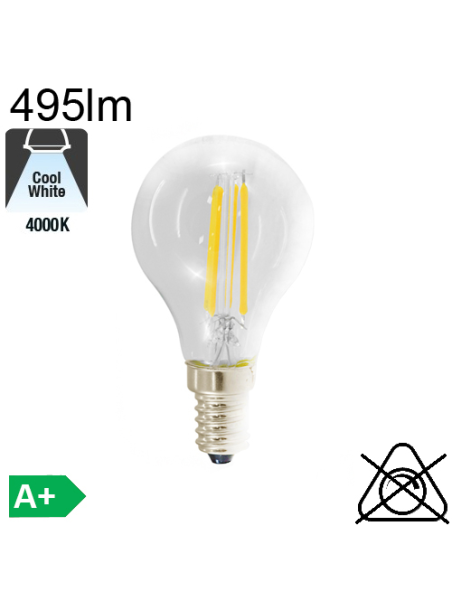 Sphérique LED E14 495lm 4000K