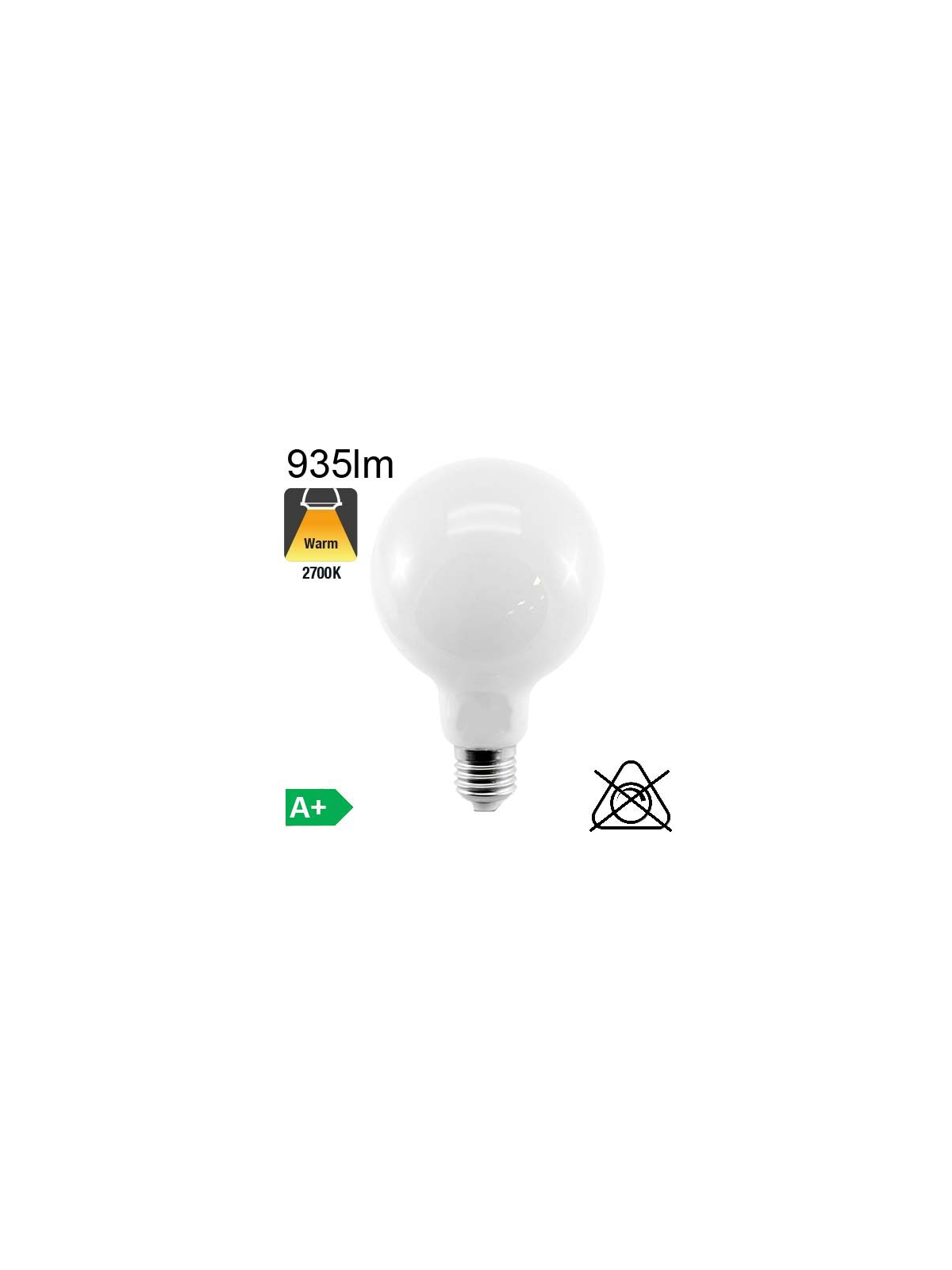 Globe Dépoli LED Ø95 E27 935lm 2700K