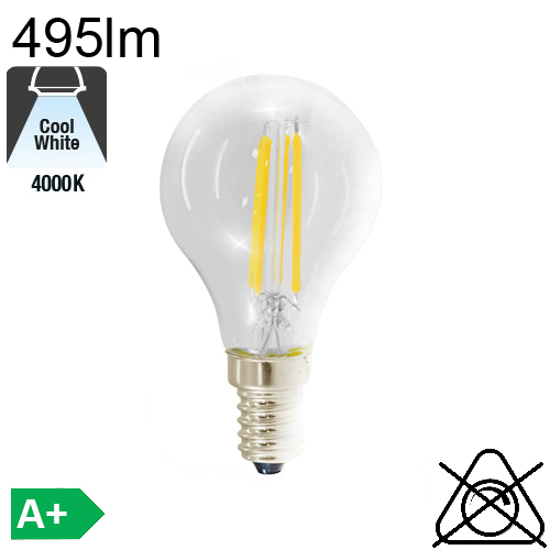 Ampoule LED Luxtek Sphérique P45 4W substitut 25W 315lumens Blanc froid  4000K E14